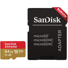 Memoria Micro SD 64GB Sandisk Graba 4K SDSQXAH-064G-GN6MA