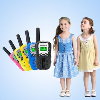 Rango 2 piezas de mini hijos de walkie talkie de largo portátil Talkie Walkie juguete 