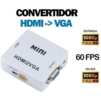 Convertidor VGA A HDMI, Ref: CV-VGAHDMI Señal de Video TV, MONITOR EXPANDIR  SEÑAL