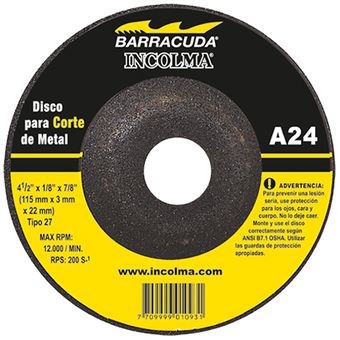 Disco Corte Metal 4 12x18x78 Incolma 
