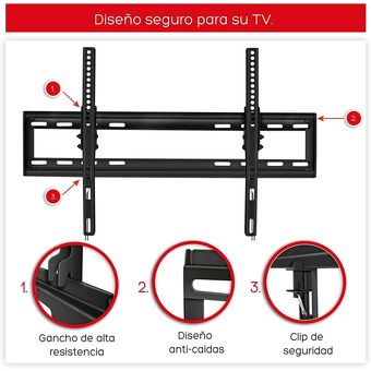 Power Co. – Soporte de TV Fijo – Delgado para Pantallas de 32″ a 75″ –