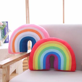 soporte para Almohada con forma de U de arco iris de dibujos animados 