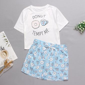 Silver Basic Conjunto de Pijama de Verano para Niñas Camiseta y Pantalones Cortos Conjunto de Dos Piezas Camiseta 