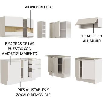 Mueble De Cocina Esquinero Madesa G2475009gl Color Blanco Con 1 Puerta