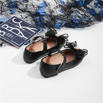 Zapatos de baile ballet plano de princesa cómodo y hermoso casual para niña Negro 