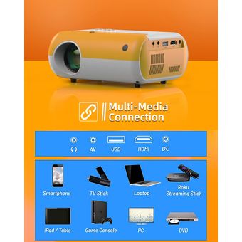 Mini proyector Full Hd Soporte 1080p Proyector Led para Iphone Teléfono  Android Ipad Tv Stick Home Theater Video Projecteur