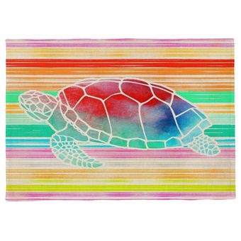 Mantel Individual de tortuga marina de cuero mesa geométrica servilleta para niños posavasos de tela de poliéster y lino 