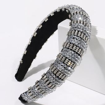 bandana de diamantes trenzados hechos a mano, Diademas de cristal con diamantes de imitación para mujer 