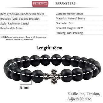 Pulsera De Lava De Piedra Natural Pulsera De Hombre Aleación 