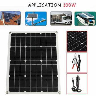 Blanco antiguo Solar Charge Controller Panel 120W 18V monocristalino cargador solar a prueba de agua Barcos IP65 caravana cargador de coche Clip 