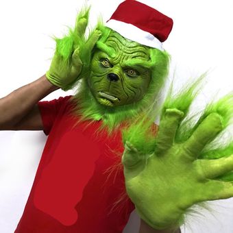 #Glove  with Mask máscara para fiesta de disfraces Mascarilla de látex para Navidad Geek 