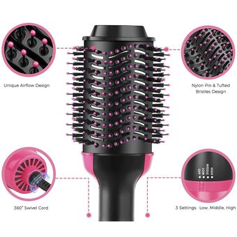  REVLON One-Step Original 1.0 - Secadora, voluminizador de  cabello y cepillo de aire caliente, color rosa : Belleza y Cuidado Personal