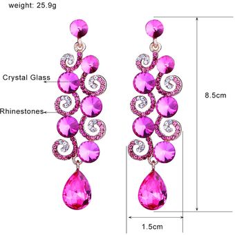 Jewelry Crystal Drilling Long Pendientes Para Mujeres 