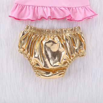 Animal impresión bebé niña camiseta volante manga corta top shorts ropa conjunto 