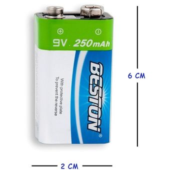 Bateria Recargable Beston 9V - 250mA - ZAMUX BOGOTA