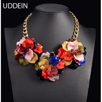 Gargantilla Uddein Collar Maxi De Flores Para Mujer Colorida Declaracion De Flores Acrilicas Collar Y Colgante De Boda Joyeria Para Fiesta Lun Linio Peru Un055fa1m53b9lpe