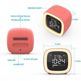 Reloj Despertador Digital Con Luz Nocturna Con Sensor Inteligente