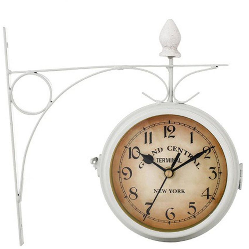 Decorativo Doble cara Reloj vintage Hierro forjado A prueba de agua Relojes al aire libre