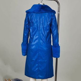 abrigo largo y holgado elegante Abrigo de piel sintética para mujer 