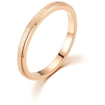 Meetvii Acero Inoxidable Esmerilado Simple Anillo De Mujer 