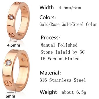 Anillo De Tornillo De Oro Lifejoys Zircon Marca De Lujo De Y 
