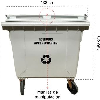 Contenedor de Residuos y Basuras. 800 y 1100 Litros