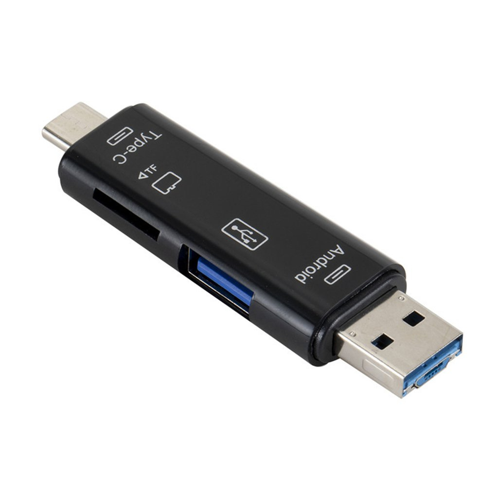 5 en 1 adaptador OTG 3.0 Tipo C / USB / USB Micro SD TF tarjeta de memoria Lector