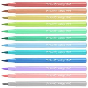 Marcador Markana Punta Pincel Pastel X 12 Uds Pelikan