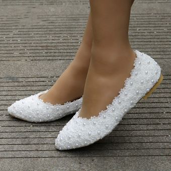 Envío Gratis Mejor Precio de encaje blanco de zapatos de novia zapat 
