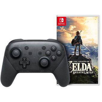 Mando Nintendo Switch Pro Controller + The Legend Of Zelda Breath