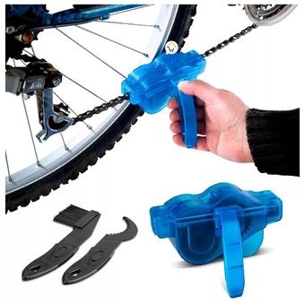 Limpiador de cadena de bicicleta para ciclismo, fácil de limpiar, cepillo  de limpieza de piezas de bicicleta, kit de juego sin agua (3 piezas)