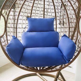 3color Almohada estera del amortiguador hamaca colgante del oscilación trasero de la silla cojín de decoración del hogar-Blue 