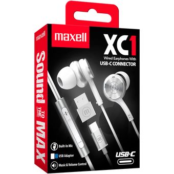 Auriculares in-ear T200 conexión Tipo C, con cable, micro y control de  volumen.