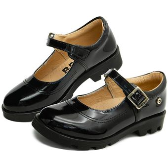 Zapato Escolar Para Niña Charol Negro Cómodos Antiderrapante negro