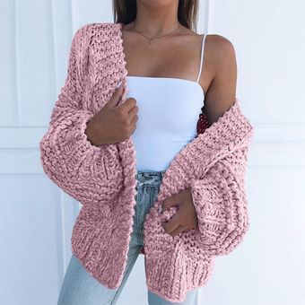 Cárdigan de manga de murciélago para mujer  suéter de felpa  suelto .. 