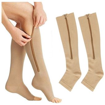 Deportes compresión de la cremallera del Stovepipe de los calcetines del dedo del pie con la cremallera abierta a reducir la fatiga 