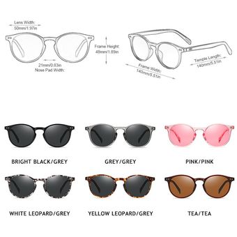 Fuqian Round Polarized Sunglasses Men Women Vintage Ultra 
