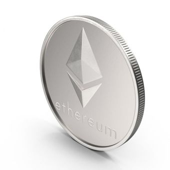 Plateado Moneda Ethereum Cryptomoneda Alta Calidad Blockchain Bitcoin 