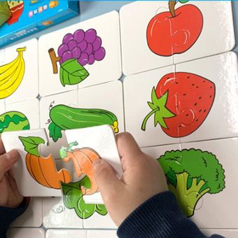 32pcs Kid cognitiva Puzzle Tarjetas Educativo juego de combinación de juguetes de aprendizaje 