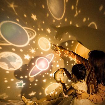 Conejo Diseño Rotativo LED Proyector Lámpara Noche Luz Niños 