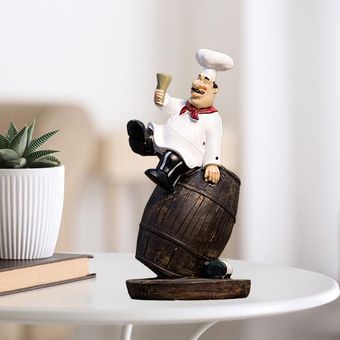 2 Delicado Chef Figurita Adorno Estatua Modelo Cocina Hogar 