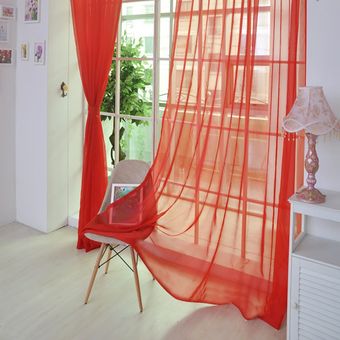 Rideau de porte fenêtre en Tulle de couleur Pure 1 pièce,panneau de drapage,cantonnières transparentes,rideaux de fenêtre pour chambre à coucher 
