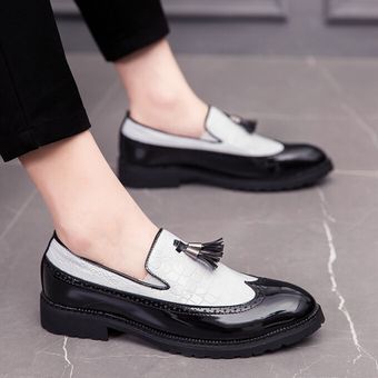 Zapatos Formales Para Hombre De Gran Tamaño 38-47 Mocasines De Ocio Blanco 