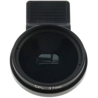 Nuevo clip de lente fino para teléfono móvil negro de 37mm filtro 