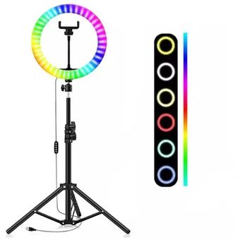 ARO LUZ LED SELFIE ANILLO DE 26CM RGB + CONTROL + TRIPODE VIDEOS