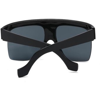 Square Rimless Oversize Sunglasses Women Men Shield Mirror 