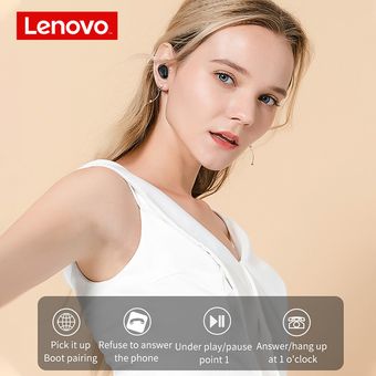 Auriculares Inalámbricos Bluetooth Tws Lenovo HT18 HiFi Stereo Blanco 