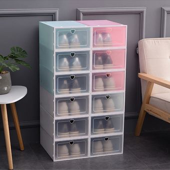 Transparente zapatos de plástico caja de zapatos Caja de almacenamiento caja de zapatos caja de zapatos de zapatos de almacenamiento 