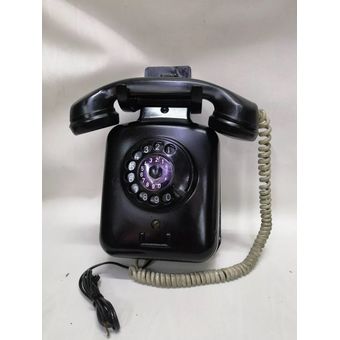 Teléfono antiguo negro baquelita
