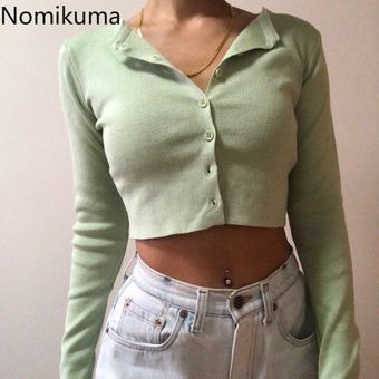 Nomikuma-cárdigan fino de punto para Mujer  Ropa de punto Coreana de.. 